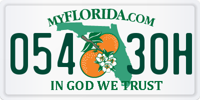 FL license plate 0543OH
