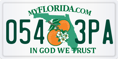 FL license plate 0543PA
