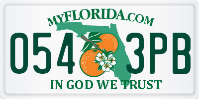 FL license plate 0543PB