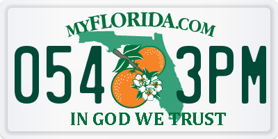 FL license plate 0543PM