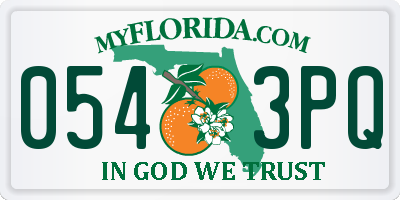 FL license plate 0543PQ