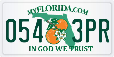 FL license plate 0543PR