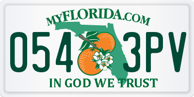 FL license plate 0543PV