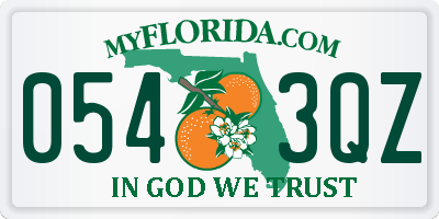 FL license plate 0543QZ