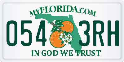 FL license plate 0543RH