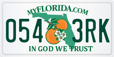 FL license plate 0543RK