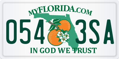 FL license plate 0543SA
