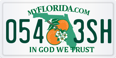 FL license plate 0543SH