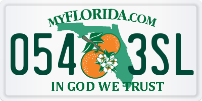 FL license plate 0543SL