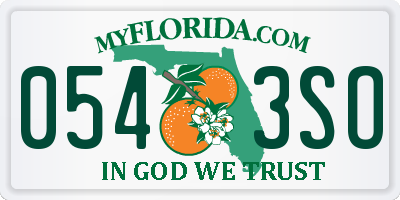 FL license plate 0543SO
