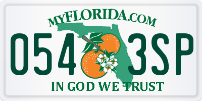 FL license plate 0543SP