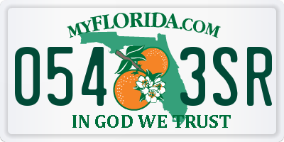 FL license plate 0543SR