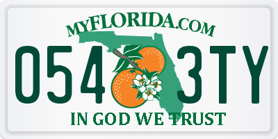 FL license plate 0543TY