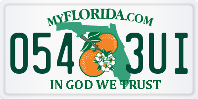 FL license plate 0543UI