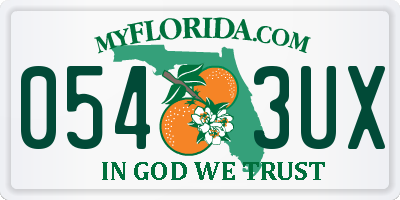FL license plate 0543UX