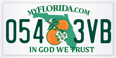 FL license plate 0543VB