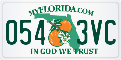 FL license plate 0543VC