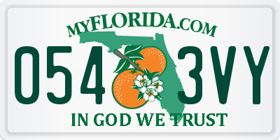 FL license plate 0543VY