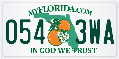 FL license plate 0543WA