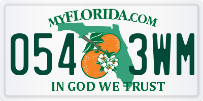 FL license plate 0543WM