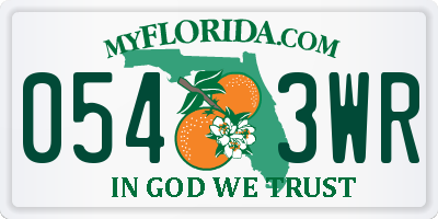 FL license plate 0543WR