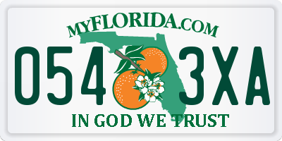 FL license plate 0543XA