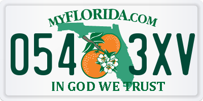 FL license plate 0543XV