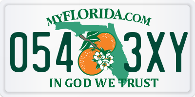 FL license plate 0543XY