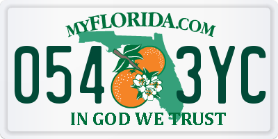 FL license plate 0543YC