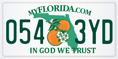 FL license plate 0543YD