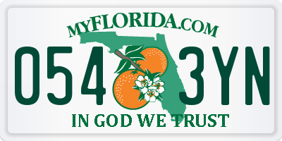 FL license plate 0543YN