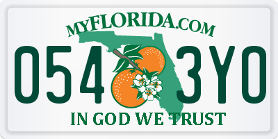 FL license plate 0543YO