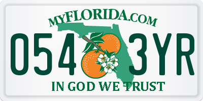 FL license plate 0543YR