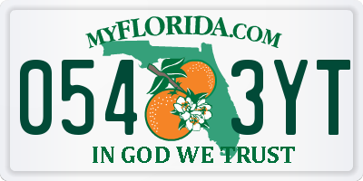 FL license plate 0543YT