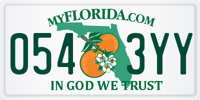 FL license plate 0543YY