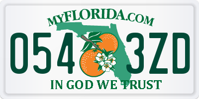 FL license plate 0543ZD