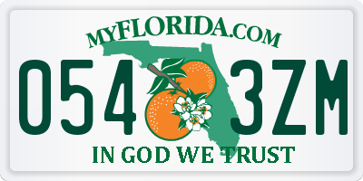 FL license plate 0543ZM