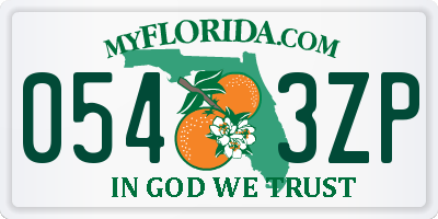 FL license plate 0543ZP