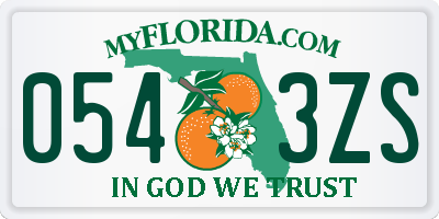 FL license plate 0543ZS