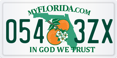FL license plate 0543ZX
