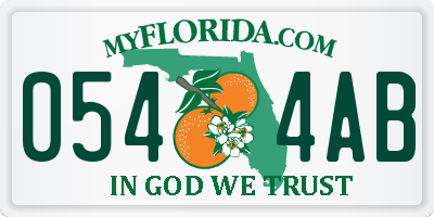 FL license plate 0544AB