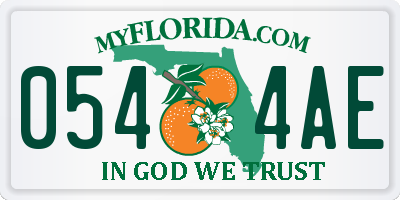 FL license plate 0544AE
