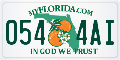 FL license plate 0544AI
