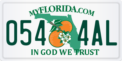 FL license plate 0544AL