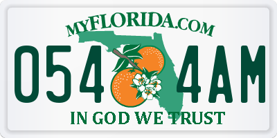 FL license plate 0544AM