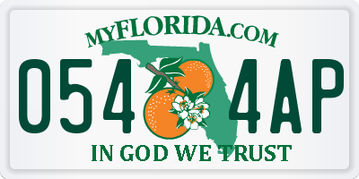 FL license plate 0544AP