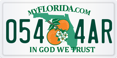 FL license plate 0544AR