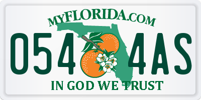 FL license plate 0544AS