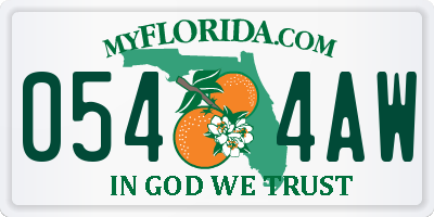 FL license plate 0544AW