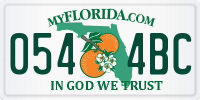 FL license plate 0544BC